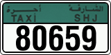 License plate of the UAE, Sharjah, Taxi