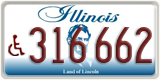 Illinois, Vehicles for disabled persons (123 456)