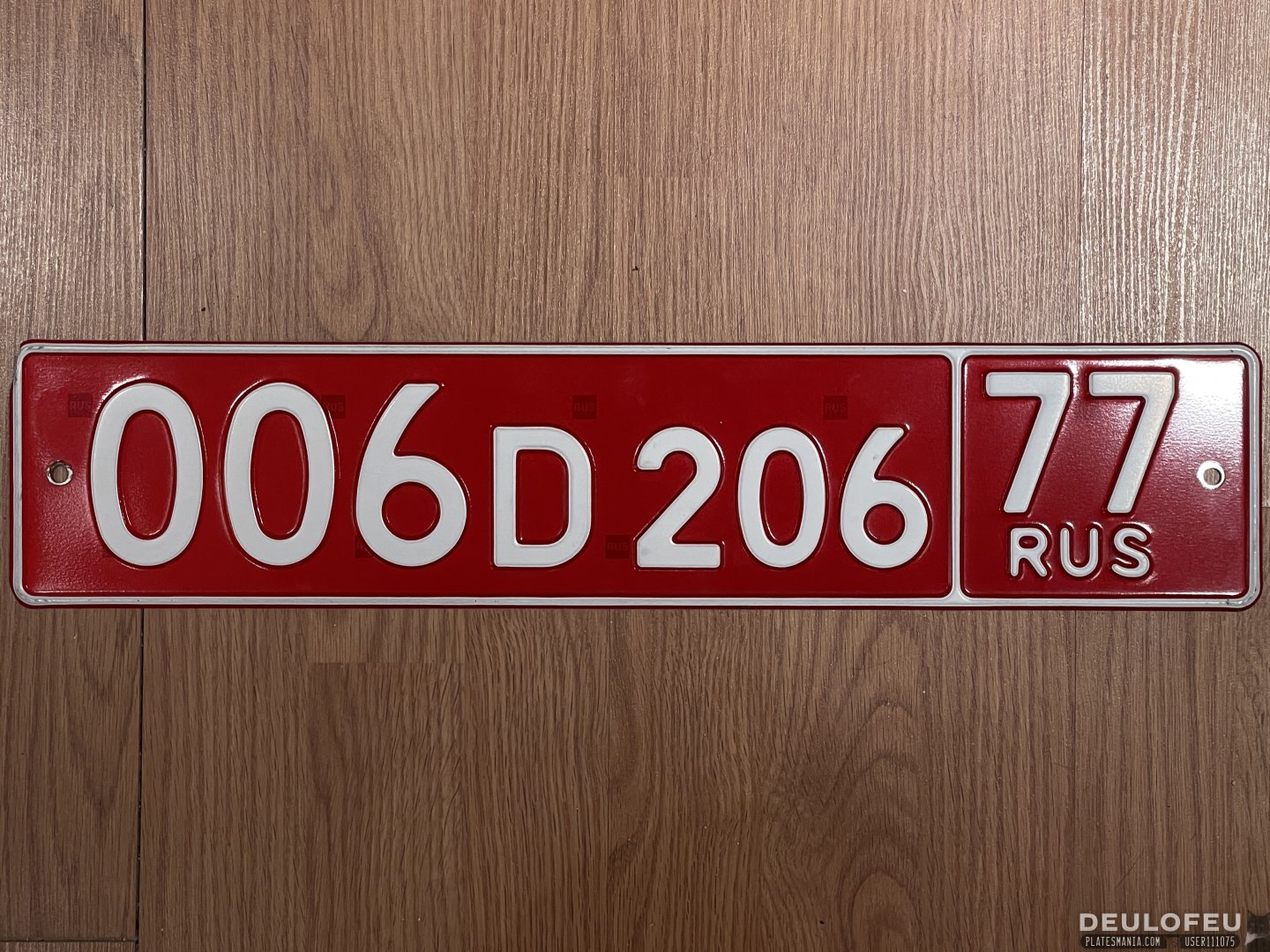 006 D 206 77, License plate without vehicle 