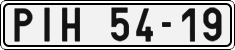 License plate of the Czech Republic, Cars (1960)