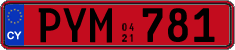 License plate of Cyprus, Rental cars