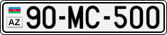 License plate of Azerbaijan, Cars