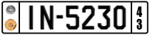 License plate of Greece, 1972 year system