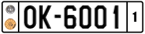 License plate of Greece, 1972 year system