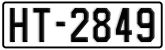 License plate of Greece, 1972 year system