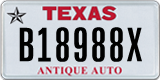 Texas, Specialty plates (A12345B)