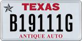 Texas, Specialty plates (A12345B)
