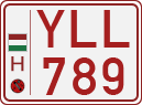license plates of Hungary, Slow vehicles (red) (1990)