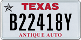 Texas, Specialty plates (A12345B)