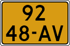 License plate of the Netherlands, Cars