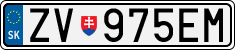 License plate of Slovakia, Cars