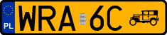 License plates of Poland, Oldtimers