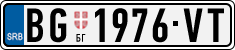 License plate of Serbia, Cars