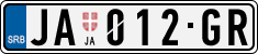 License plate of Serbia, Cars