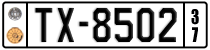 License plate of Greece, 1972 year system