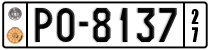 License plate of Greece, 1972 year system