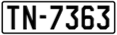 License plate of Greece, 1972 year system