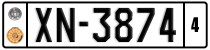 License plate of Greece, 1972 year system