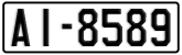 License plate of Greece, 1972 year system