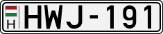 license plates of Hungary, Cars (1990)