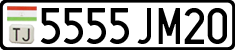 License plate of Tajikistan, Private owners (2009)