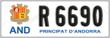 License plate of Andorra, Cars (A 1234)
