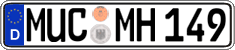 German license plate, Regular plates