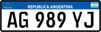 License plate of Argentina, Cars (Mercosur, AB 123 CD)
