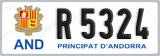 License plate of Andorra, Cars (A 1234)