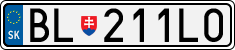 License plate of Slovakia, Cars