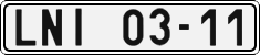 License plate of the Czech Republic, Cars (1960)