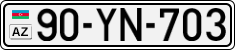 License plate of Azerbaijan, Cars