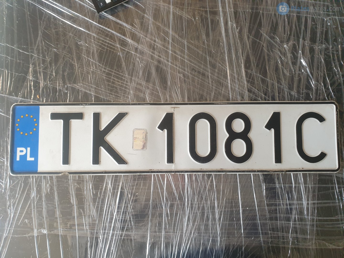 TK 1081C, License plate without vehicle 