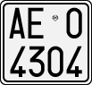 License plate of Italy, Motorcycles (1994 year series)