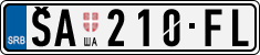License plate of Serbia, Cars