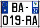French license plate, SIV (ordinary)
