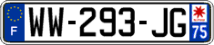French license plate, SIV (temporary)
