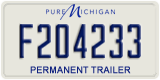 Michigan, Permanent Trailer (A123456)