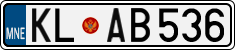 License plate of Montenegro, Cars