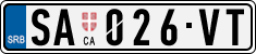 License plate of Serbia, Cars