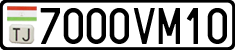 License plate of Tajikistan, Private owners (2009)