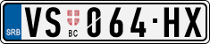 License plate of Serbia, Cars
