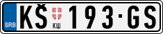 License plate of Serbia, Cars
