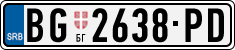 License plate of Serbia, Cars