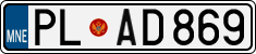 License plate of Montenegro, Cars