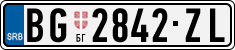 License plate of Serbia, Cars