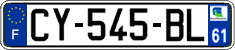 French license plate, SIV (ordinary)