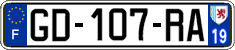 French license plate, SIV (ordinary)