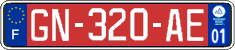 French license plate, SIV (free zones)
