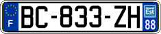 French license plate, SIV (ordinary)